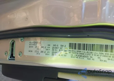 2015 Jeep Cherokee Latitude из США, поврежденный, VIN 1C4PJMCB0FW650372